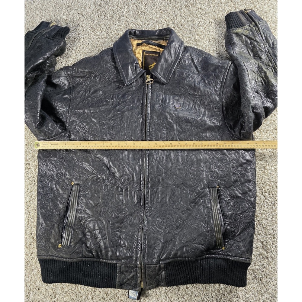 Vintage Rocawear La Familia Leather Jacket Size 3XL West Coast California Rare - Picture 11 of 15